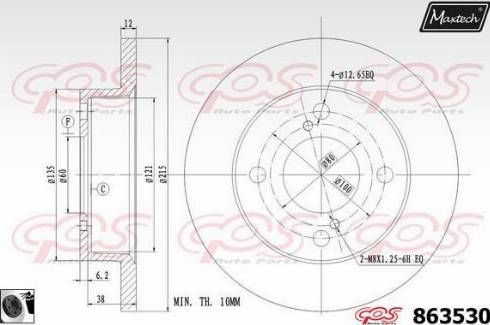 Maxtech 863530.0060 - Гальмівний диск autocars.com.ua