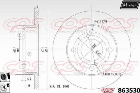 Maxtech 863530.6060 - Гальмівний диск autocars.com.ua