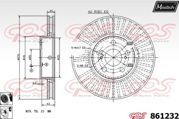 Maxtech 863530 - Гальмівний диск autocars.com.ua