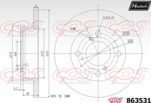 Maxtech 863531.0000 - Гальмівний диск autocars.com.ua