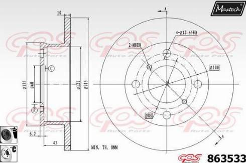 Maxtech 863533.6060 - Гальмівний диск autocars.com.ua