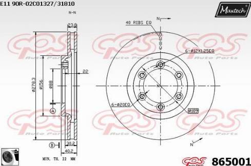 Maxtech 865001.0060 - Гальмівний диск autocars.com.ua