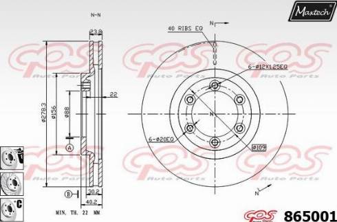 Maxtech 865001.6880 - Гальмівний диск autocars.com.ua