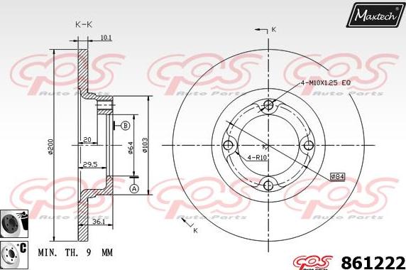 Maxtech 865001 - Гальмівний диск autocars.com.ua