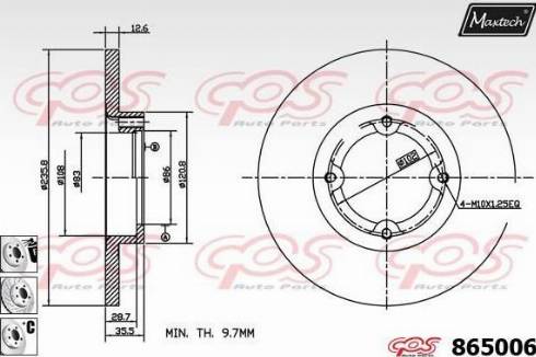 Maxtech 865006.6880 - Гальмівний диск autocars.com.ua