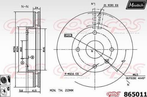 Maxtech 865011.6060 - Гальмівний диск autocars.com.ua