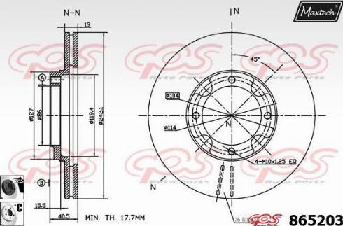 Maxtech 865203.6060 - Гальмівний диск autocars.com.ua