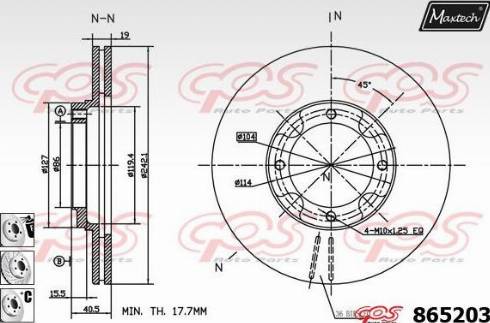 Maxtech 865203.6880 - Гальмівний диск autocars.com.ua