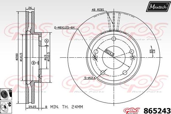 Maxtech 865203 - Гальмівний диск autocars.com.ua