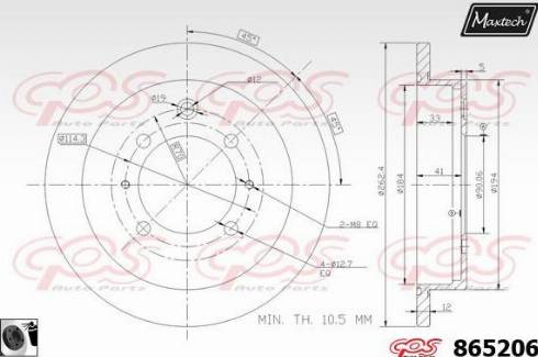 Maxtech 865206.0060 - Тормозной диск autodnr.net