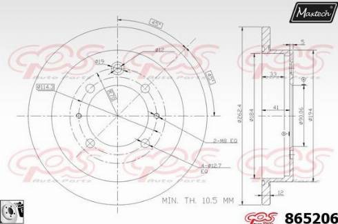 Maxtech 865206.0080 - Тормозной диск autodnr.net