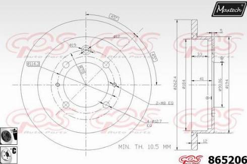 Maxtech 865206.6060 - Тормозной диск autodnr.net