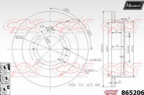 Maxtech 865206.6880 - Тормозной диск autodnr.net