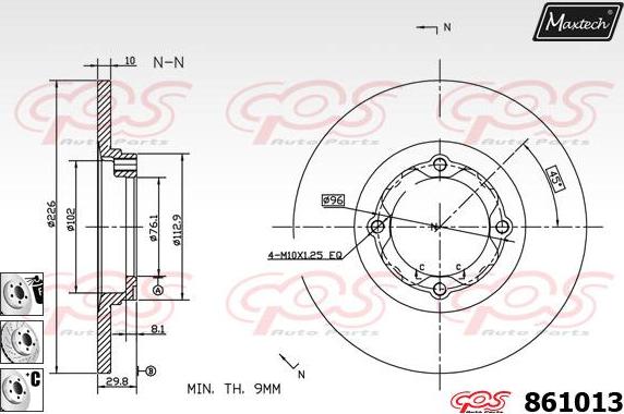 Maxtech 871053 - Гальмівний диск autocars.com.ua