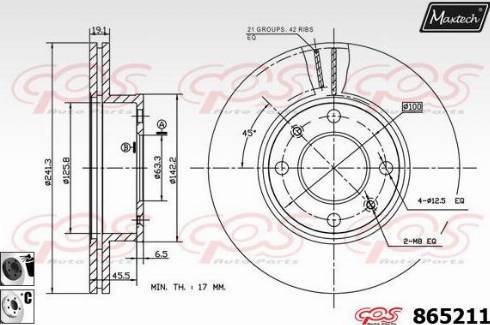 Maxtech 865211.6060 - Гальмівний диск autocars.com.ua