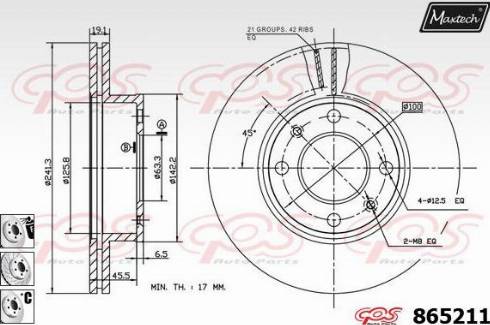 Maxtech 865211.6880 - Гальмівний диск autocars.com.ua