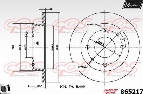 Maxtech 865217.0060 - Гальмівний диск autocars.com.ua