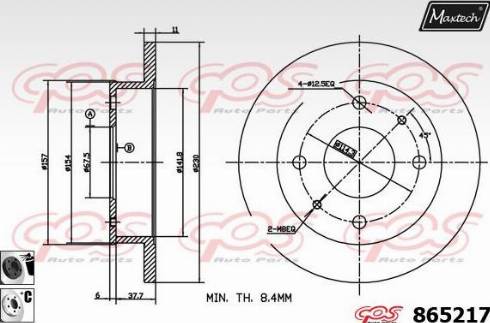 Maxtech 865217.6060 - Гальмівний диск autocars.com.ua