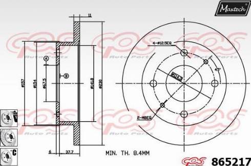 Maxtech 865217.6880 - Гальмівний диск autocars.com.ua