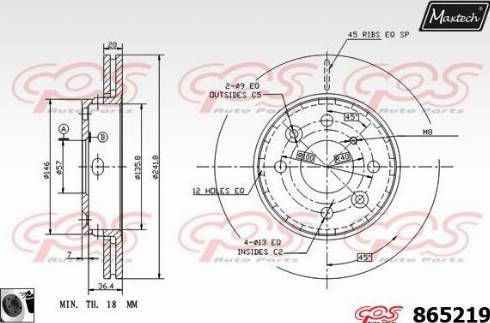 Maxtech 865219.0060 - Гальмівний диск autocars.com.ua