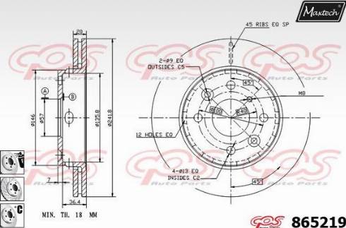 Maxtech 865219.6880 - Гальмівний диск autocars.com.ua