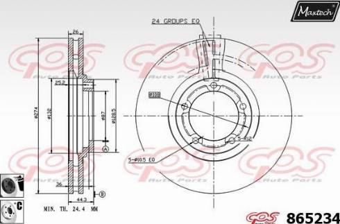 Maxtech 865234.6060 - Гальмівний диск autocars.com.ua