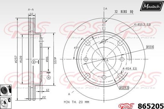 Maxtech 865235 - Гальмівний диск autocars.com.ua