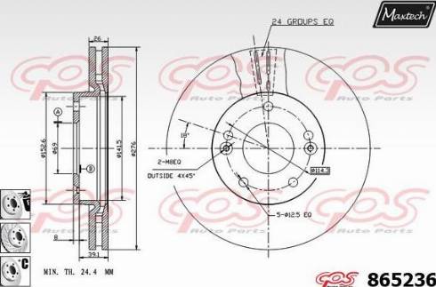 Maxtech 865236.6880 - Гальмівний диск autocars.com.ua