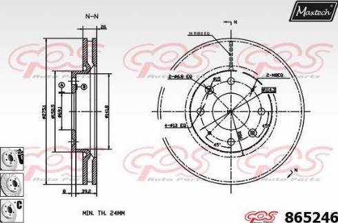 Maxtech 865246.6980 - Гальмівний диск autocars.com.ua