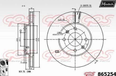 Maxtech 865254.6060 - Гальмівний диск autocars.com.ua