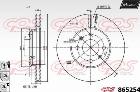 Maxtech 865254.6880 - Гальмівний диск autocars.com.ua