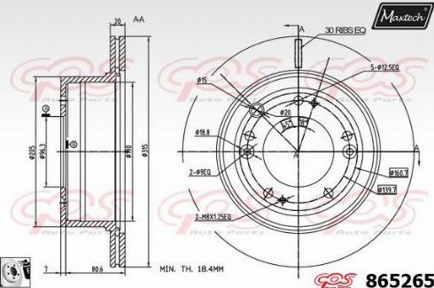 Maxtech 865265.0080 - Тормозной диск autodnr.net