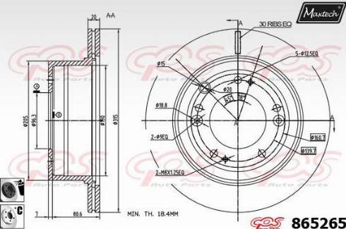 Maxtech 865265.6060 - Тормозной диск autodnr.net