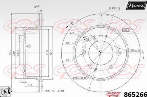 Maxtech 865266.0080 - Гальмівний диск autocars.com.ua