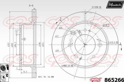 Maxtech 865266.6060 - Гальмівний диск autocars.com.ua