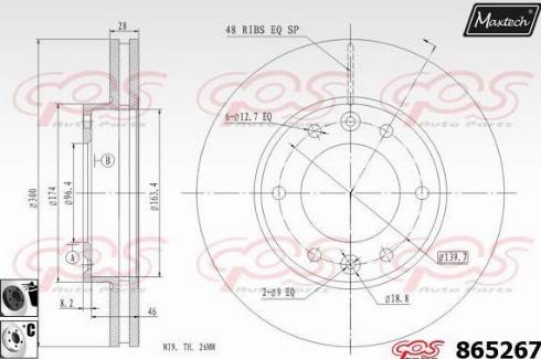 Maxtech 865267.6060 - Гальмівний диск autocars.com.ua