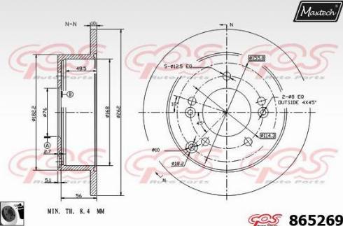 Maxtech 865269.0060 - Гальмівний диск autocars.com.ua