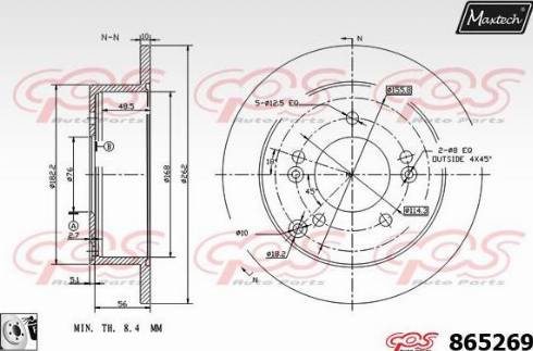 Maxtech 865269.0080 - Гальмівний диск autocars.com.ua