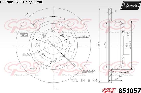 Maxtech 865270 - Гальмівний диск autocars.com.ua