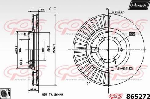 Maxtech 865272.0060 - Тормозной диск autodnr.net