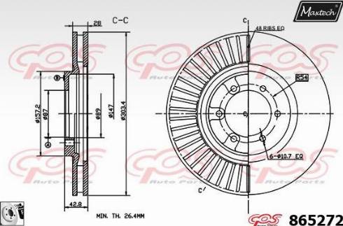 Maxtech 865272.0080 - Тормозной диск autodnr.net