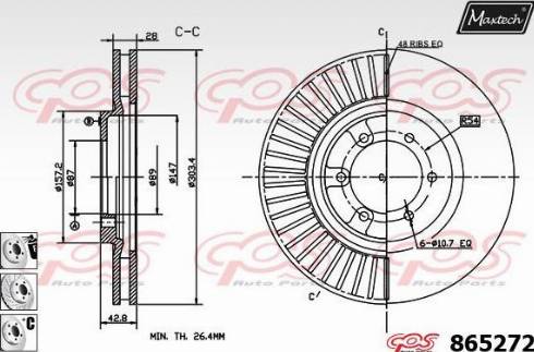 Maxtech 865272.6880 - Тормозной диск autodnr.net