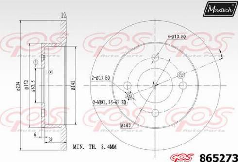 Maxtech 865273.0000 - Гальмівний диск autocars.com.ua