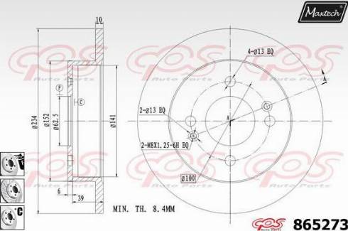 Maxtech 865273.6880 - Гальмівний диск autocars.com.ua