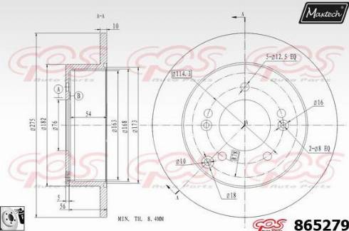 Maxtech 865279.0080 - Гальмівний диск autocars.com.ua