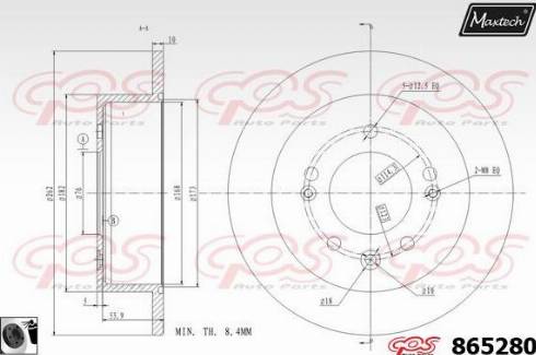 Maxtech 865280.0060 - Гальмівний диск autocars.com.ua