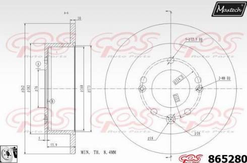 Maxtech 865280.0080 - Гальмівний диск autocars.com.ua