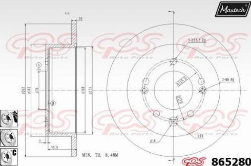 Maxtech 865280.6880 - Гальмівний диск autocars.com.ua