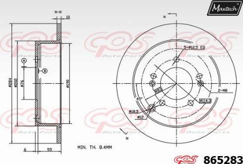 Maxtech 865283.0000 - Гальмівний диск autocars.com.ua