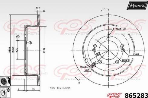 Maxtech 865283.6060 - Тормозной диск autodnr.net